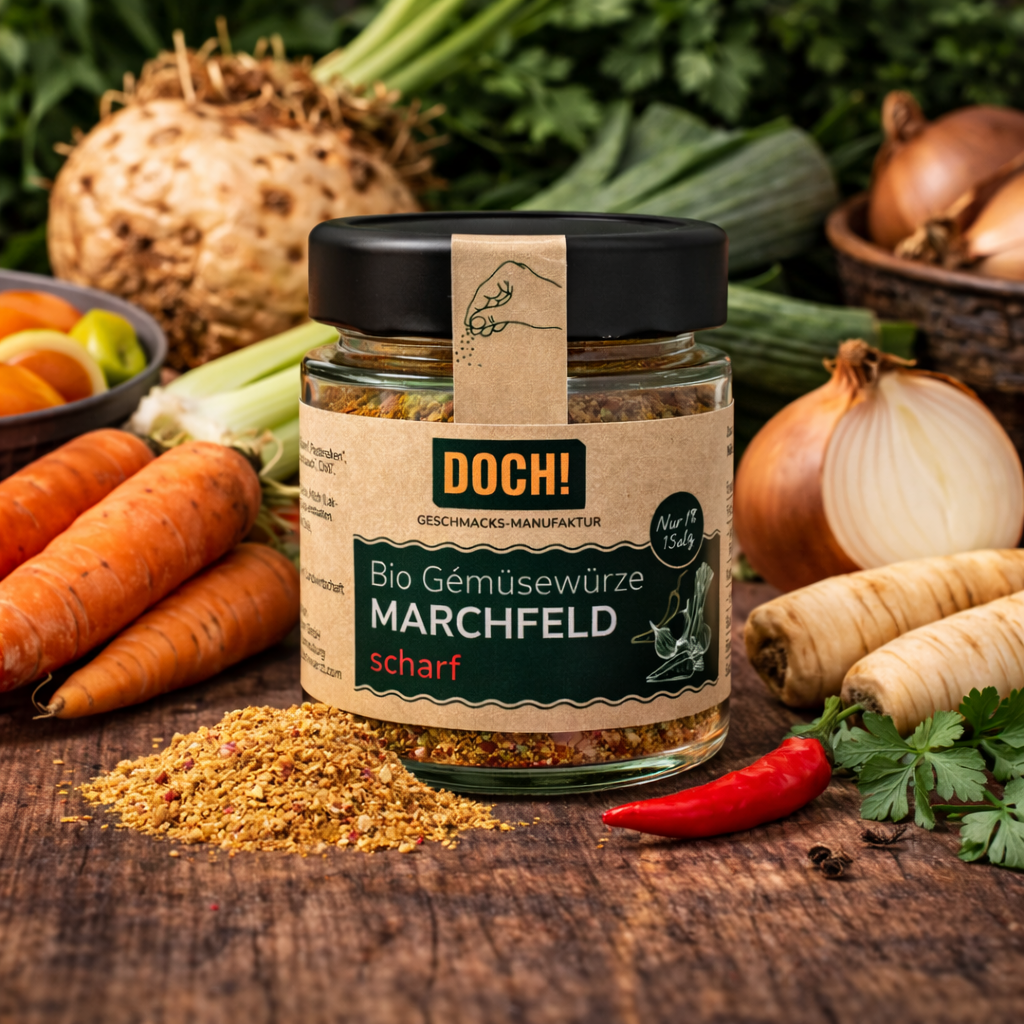 DOCH! Bio Gemüsewürze MARCHFELD Scharf Glas 60g